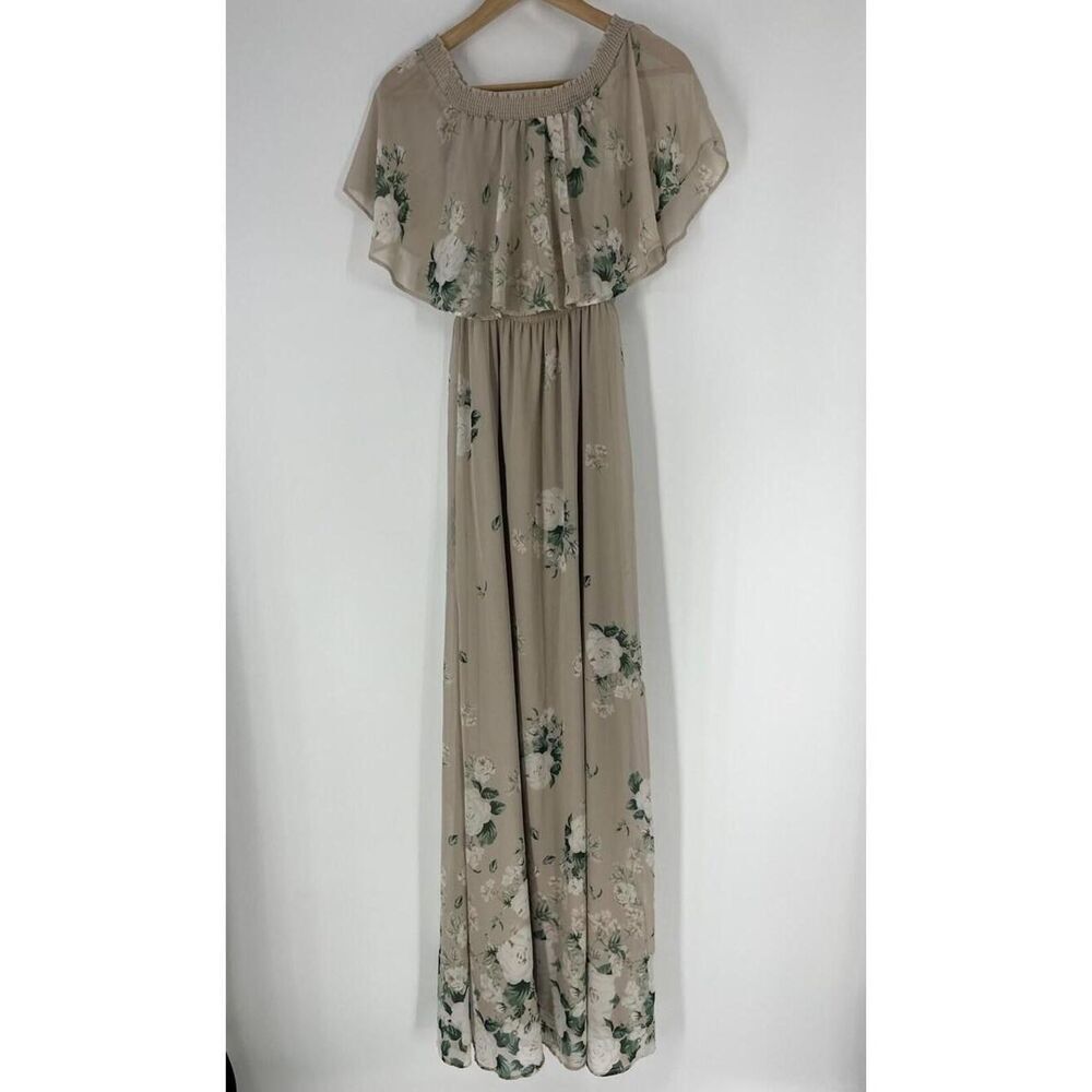 Show Me Your Mumu Maxi Dress Size XS Floral Boho  Ruffle Off Shoulder Romantic